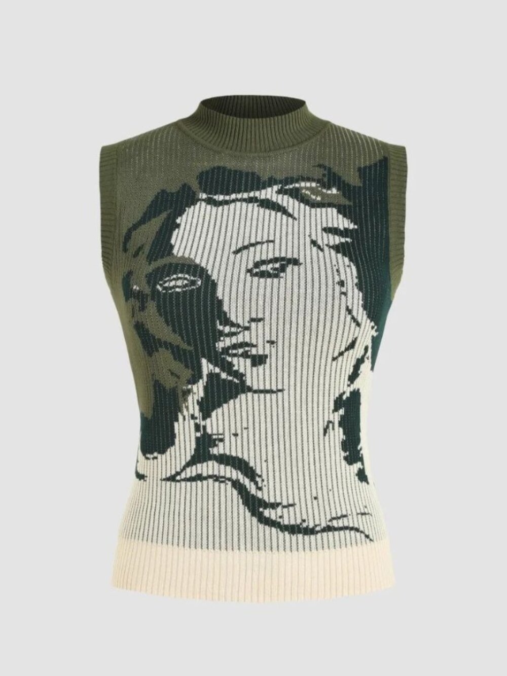 Cider Graphic print knit tank top with Venus (Botticelli)